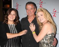 LOS ANGELES, AUG 24 - Angelica McDaniel, Eric Braeden, Melody Thomas Scott at the Young and Restless Fan Club Dinner at the Universal Sheraton Hotel on August 24, 2013 in Los Angeles, CA photo