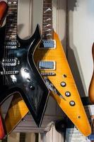 East Grinstead, West Sussex, UK, 2014. Electric guitars on display in a music shop photo