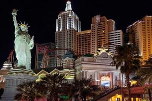 LAS VEGAS, NEVADA, USA, 2011. Replica Statue of Liberty at night photo