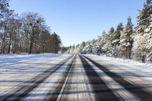 Snow drifts in winter photo