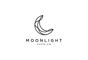 crescent moon and star logo design line icon vector in style outline linear