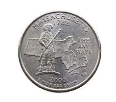 coin in a quarter of the US dollar photo