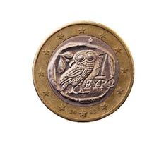 coin worth one euro photo
