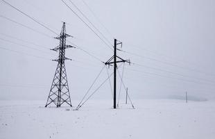 Snow drifts in winter photo