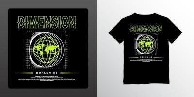 diseño de escritura de dimensión, adecuado para serigrafía de camisetas, ropa, chaquetas y otros vector