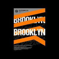 diseño de escritura de brooklyn, adecuado para serigrafía de camisetas, ropa, chaquetas y otros vector