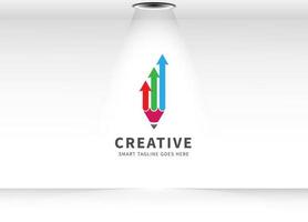 elemento de ilustración de diseño de logotipo de mercado de datos financieros y negocios creativos vector