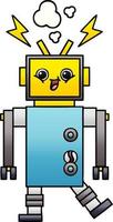 gradient shaded cartoon robot vector