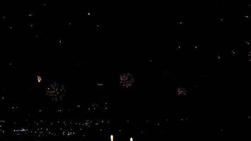 Fireworks flashing in the evening sky. video