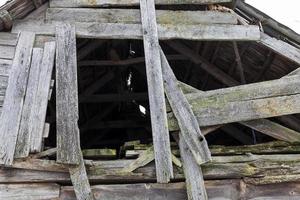 Ruined house, close up photo