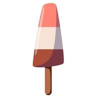 delicious striped ice cream. Sweet summer treat on a stick. vector