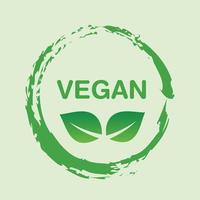 Pure Vegan Label Design vector