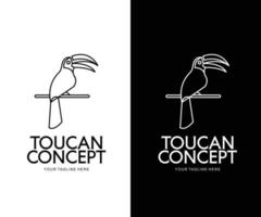 logotipo de línea minimalista de tucán vector