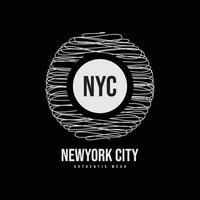 diseño de camiseta de vector de tipografía de ciudad de nueva york