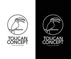 logotipo de línea minimalista de tucán vector