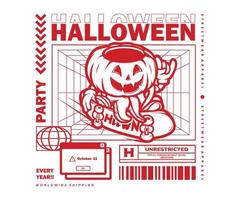 diseño gráfico de celebración de halloween para ropa de calle de camisetas y estilo urbano vector