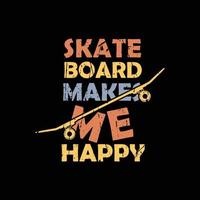 skatebord ilustración tipografía diseño de camiseta vector