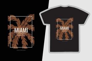diseño de camiseta de tipografía de ilustración de miami beach vector