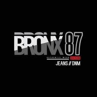 Bronx t-shirt and apparel design vector