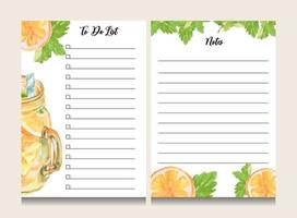 to do list template with watercolor illustration vector