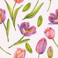 flor, tulipán, seamless, patrón vector