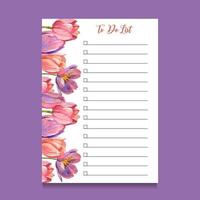 to do list template with watercolor illustration vector