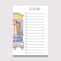 to do list template with watercolor illustration vector