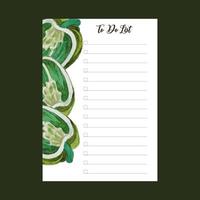 to do list template with watercolor illustration vector