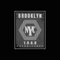 diseño de camisetas y prendas de vestir de nueva york brooklyn vector