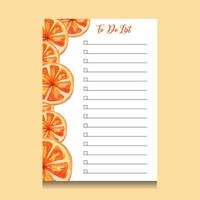 to do list template with watercolor illustration vector