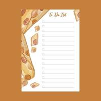 to do list template with watercolor illustration vector