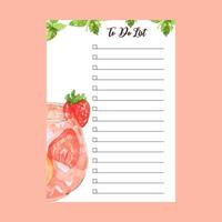 to do list template with watercolor illustrations vector