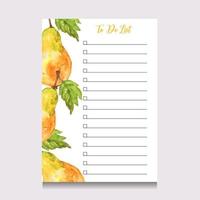 to do list template with watercolor illustration vector