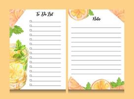 to do list template with watercolor illustration vector