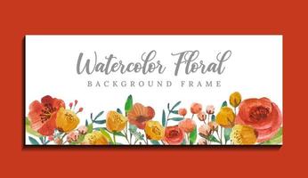 banner floral watercolor flower vector