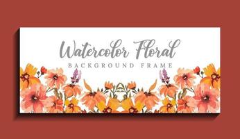 watercolor flower banner background template vector