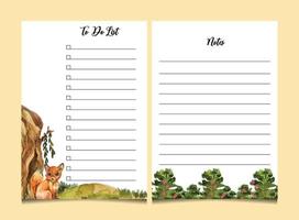 to do list template with watercolor flower vector