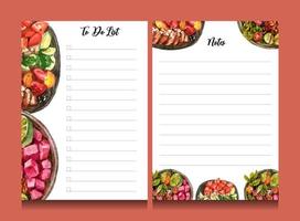 to do list template with watercolor illustration vector