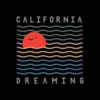 tipografía de ilustración de california. perfecto para el diseño de camisetas vector