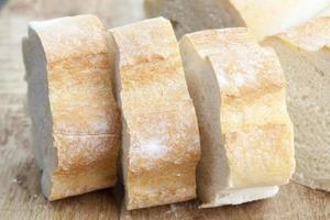 sliced white wheat baguette photo