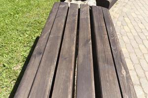 wooden bench park photo