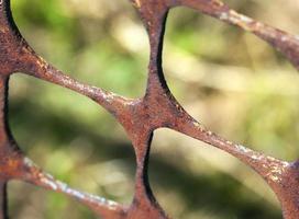 Rusty metal fence photo