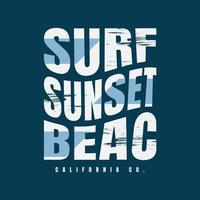 tipografía de ilustración de playa de surf. perfecto para el diseño de camisetas vector