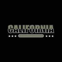 diseño de camiseta de tipografía de ilustración de california vector