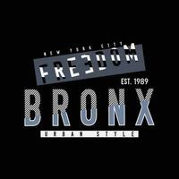 Bronx t-shirt and apparel design vector