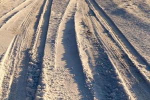 Tracks on snow photo