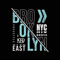 tipografía de ilustración de brooklyn. perfecto para el diseño de camisetas vector