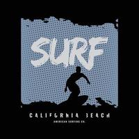 tipografía de ilustración de playa de surf. perfecto para el diseño de camisetas vector