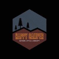 Camper illustration typography. perfect for t shirt design vector