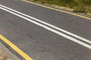 línea de carretera, primer plano foto